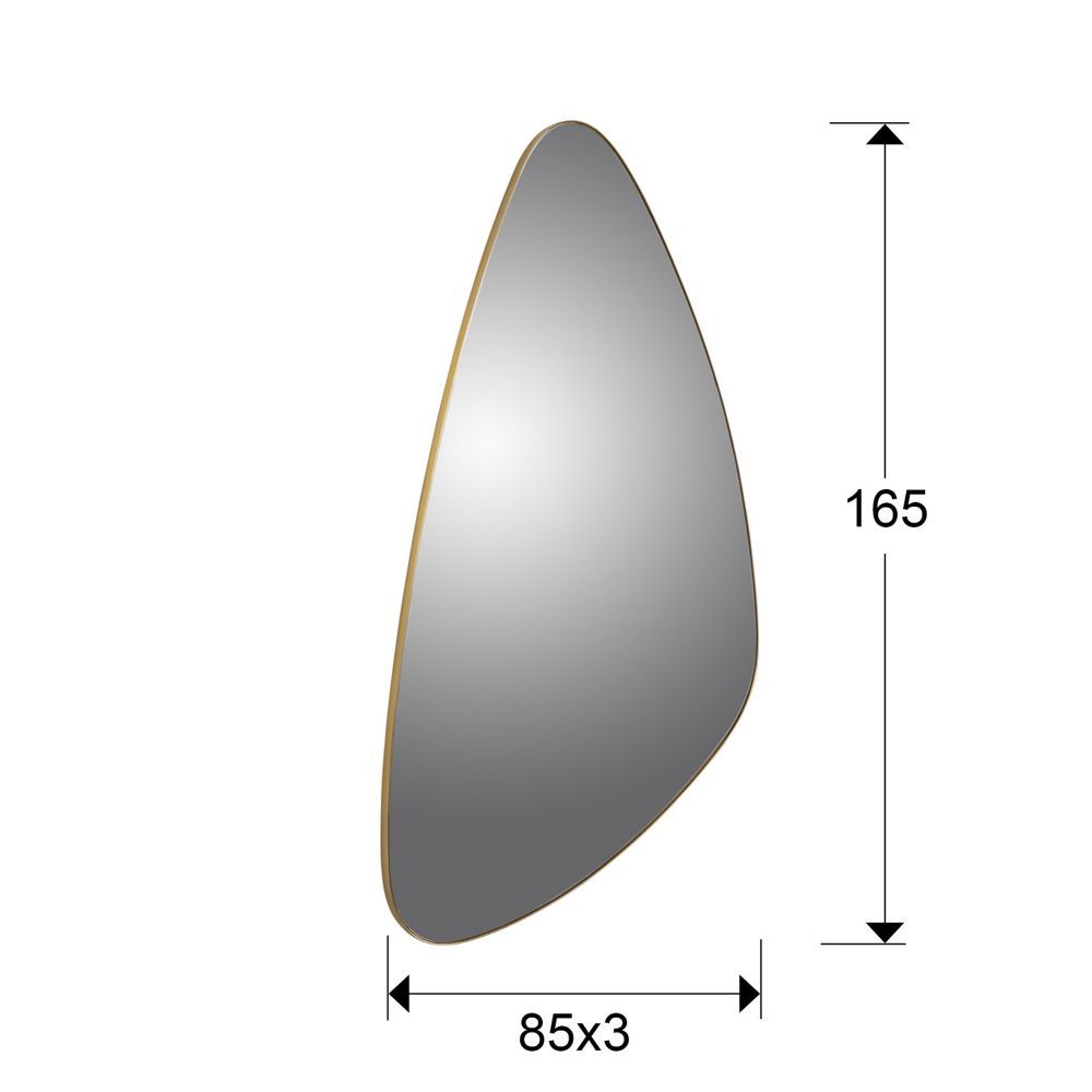 Oglinda Asimetrica cu rama din MDF Auriu Orio H165xL85cm