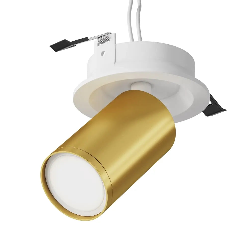 Spot incastrat din Aluminiu Alb/Auriu mat H12xD5cm IP 20 GU10 10W FOCUS S
