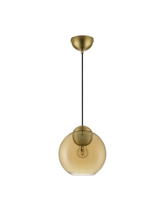 Pendul structura din Metal Auriu si abajur din Sticla Auriu Amber H182.5xL24cm IP20 MIDORI