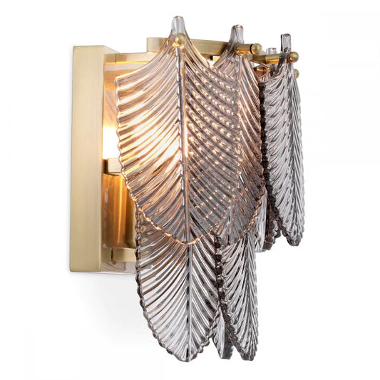 Aplica de perete din Metal Alama si Sticla Fumuriu H26xL27.5cm Verbier Eichholtz