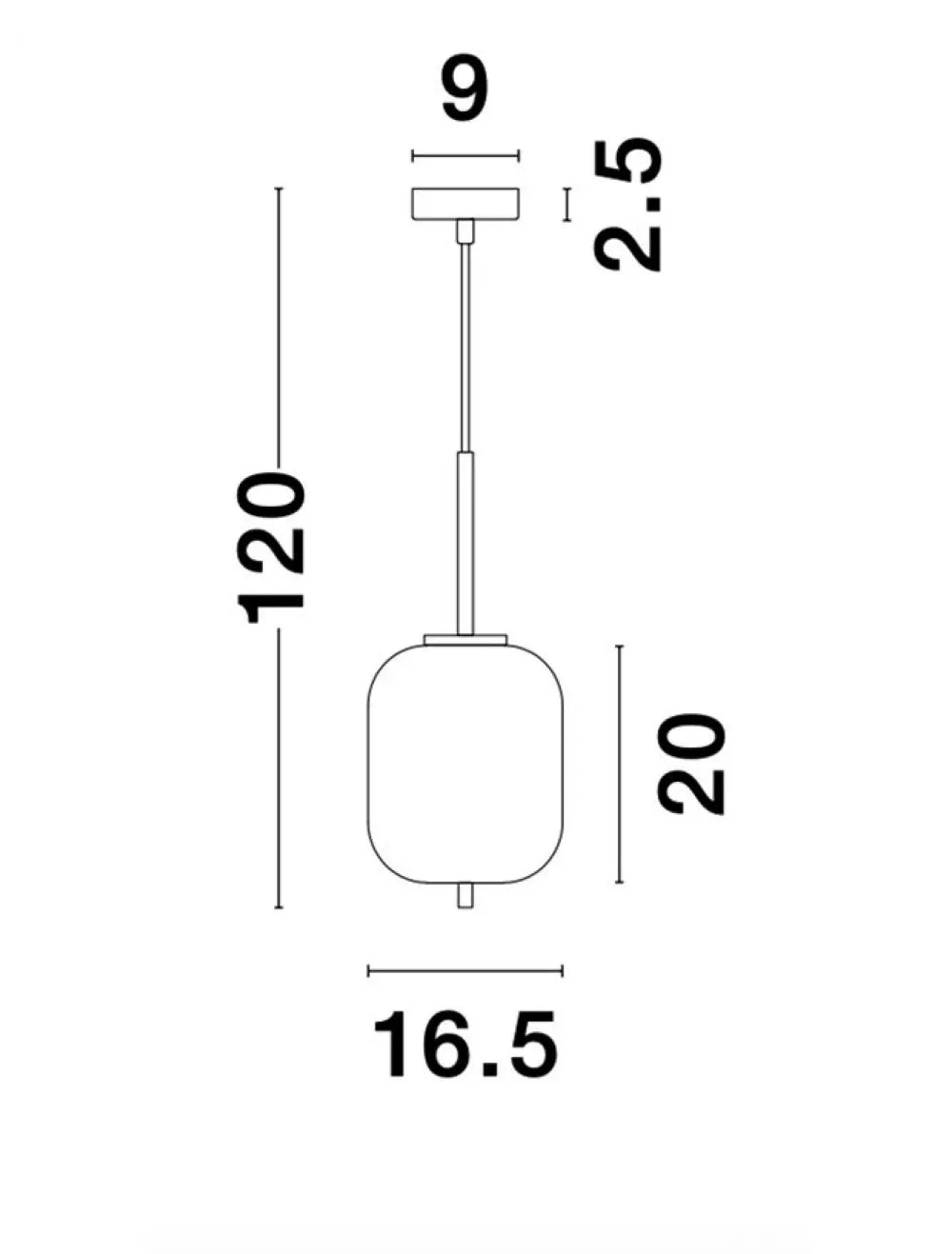 Pendul structura din Metal Auriu si abajur din Sticla Alb H120xL16.5cm IP20 LATO