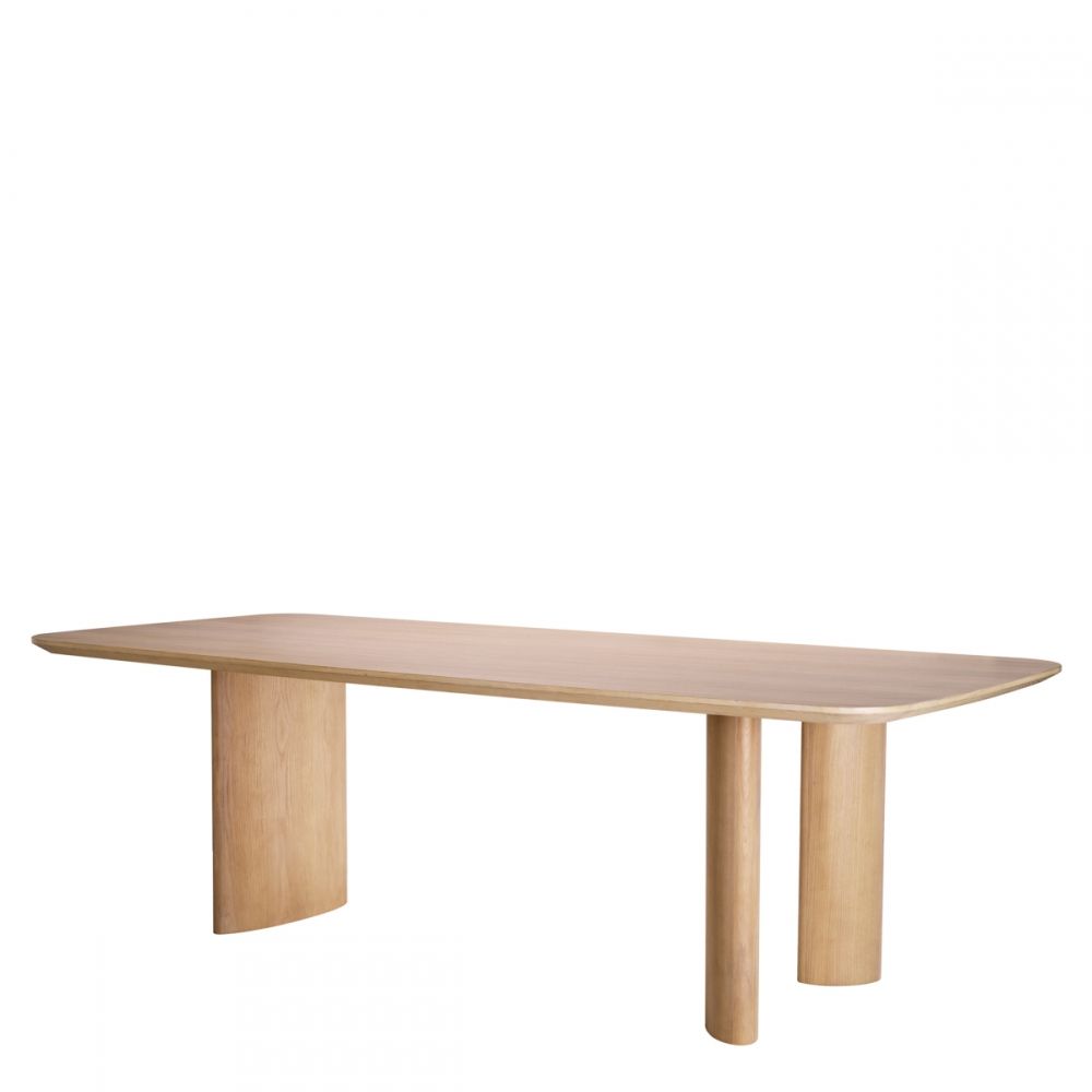 Masa Dreptunghiulara Harmonie S Eichholtz din Furnir de stejar Bej de 6-8 persoane L241xH77cm
