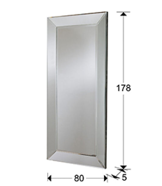 Oglinda Dreptunghiulara Argintie Roma H178xL80cm