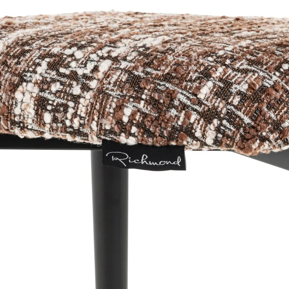 Scaun de insula din Stofa Maro si Metal Negru L46xH95cm Dantes Richmond interiors