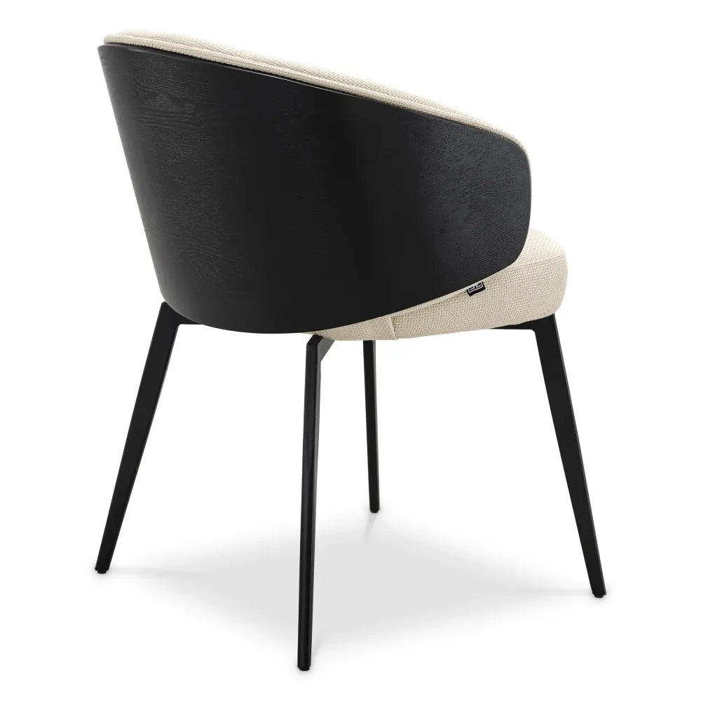 Scaun tapitat cu Stofa Crem L57xA62xH77cm Camerota Eichholtz