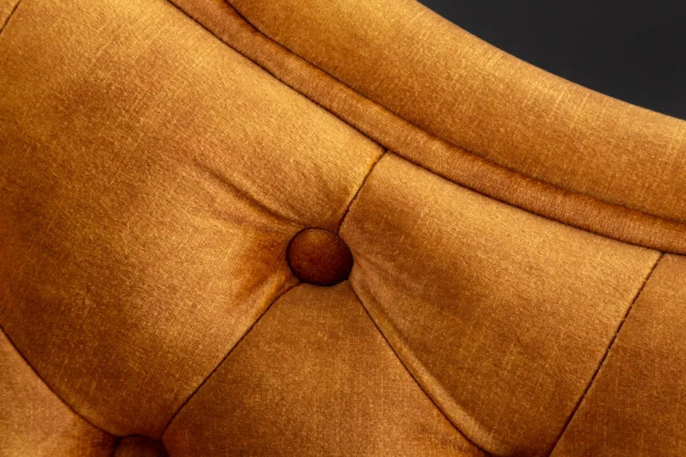 Sezlong tapitat cu Catifea Galben L170cm Chesterfield