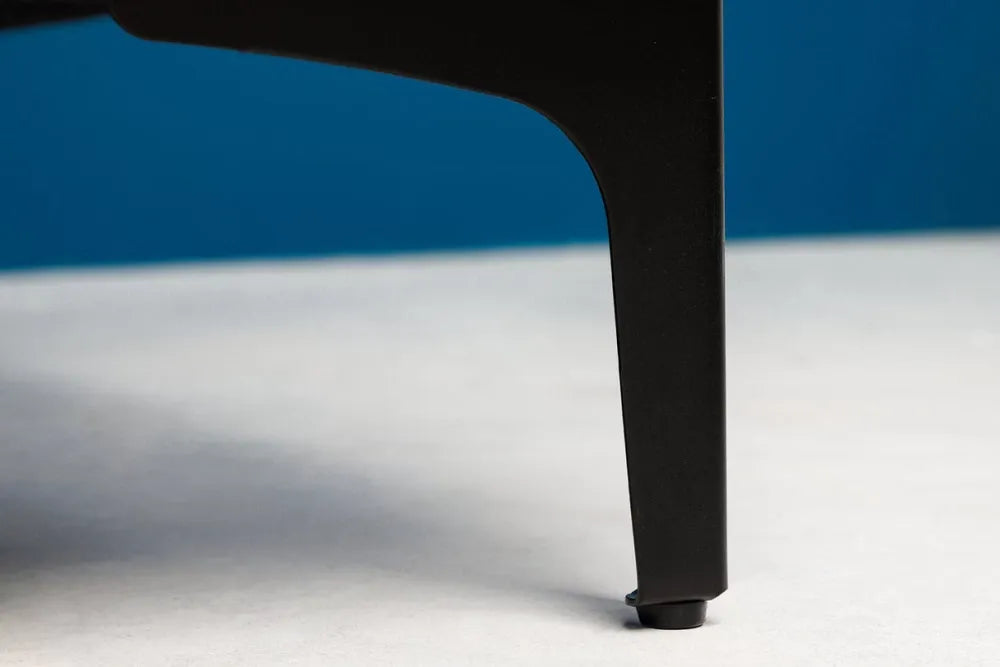 Puf din Metal Negru si Catifea Bej H45xL92cm Modern Barock