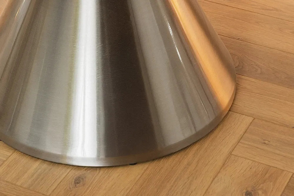 Masa din Marmura artificiala Negru si Metal Argintiu D130xH77cm Elegancia