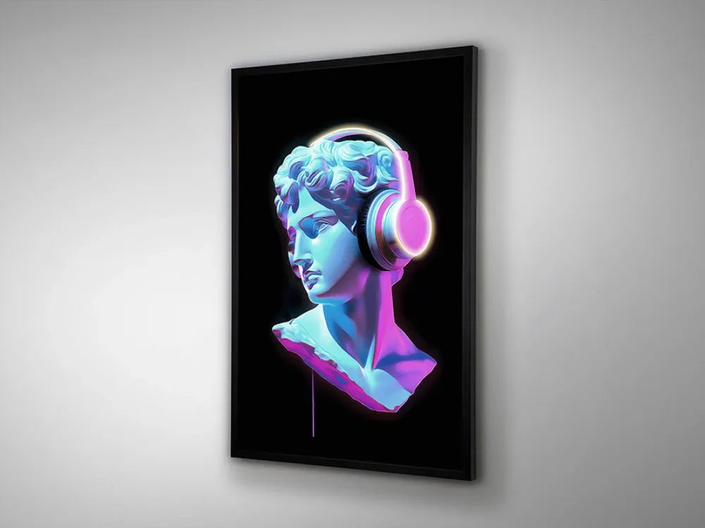 Tablou cu led din Panza/MDF Multicolor L80xH120cm Busto