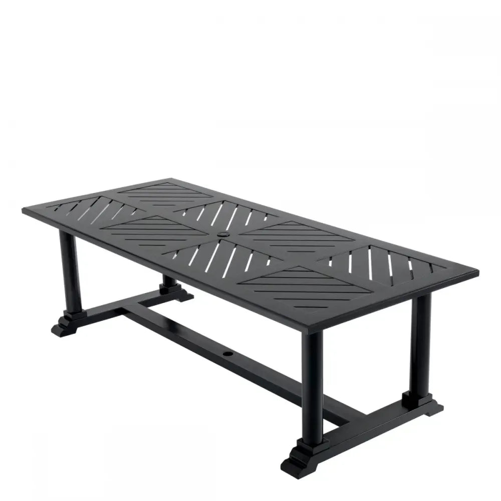 Masa de exterior din Metal Negru H75xL240cm Bell Rive Eichholtz