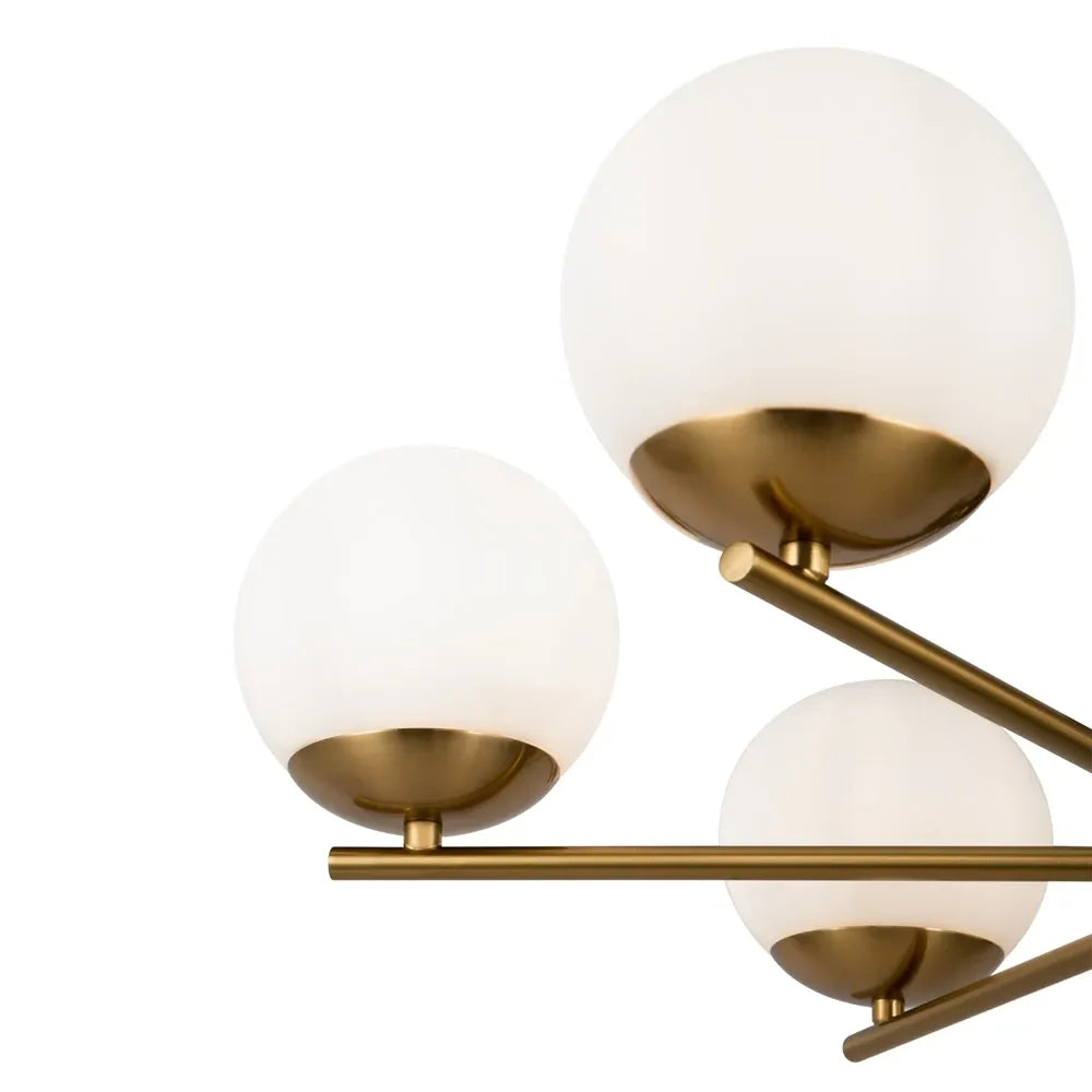 Lustra din Metal si Sticla Alama/Alb H56xD67cm 60W Marble