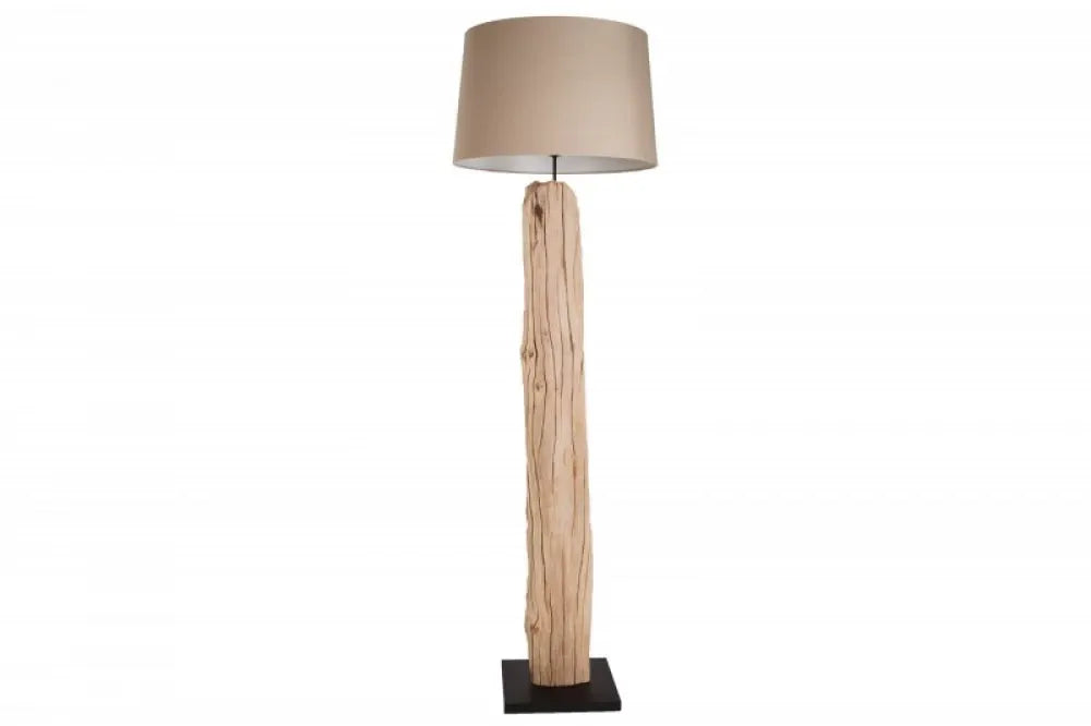 Lampa de podea din Lemn Bej si Textil Bej H177xD55cm Rousilique