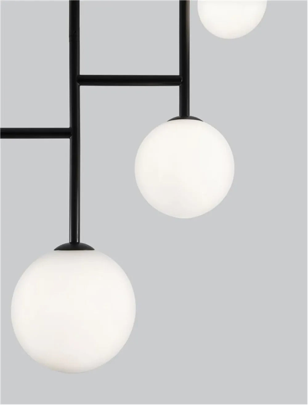 Lustra structura din Aluminiu Negru si abajur din Sticla Alb H100xL73cm IP20 LICATO