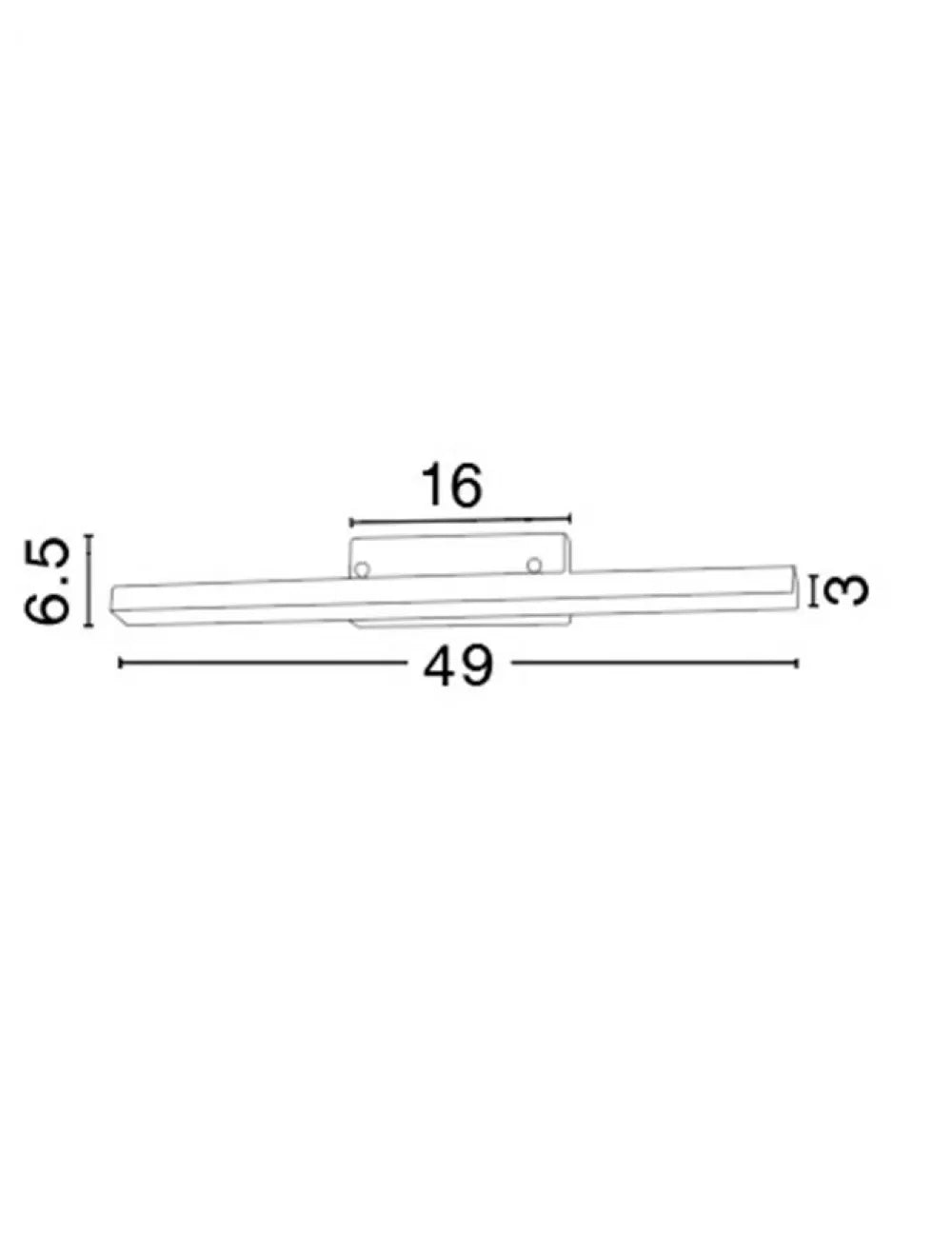 Aplica de perete structura din Aluminiu Argintiu si abajur din Acrilic Alb H6.5xL49cm IP44 12W 874lm 3000k MODENA
