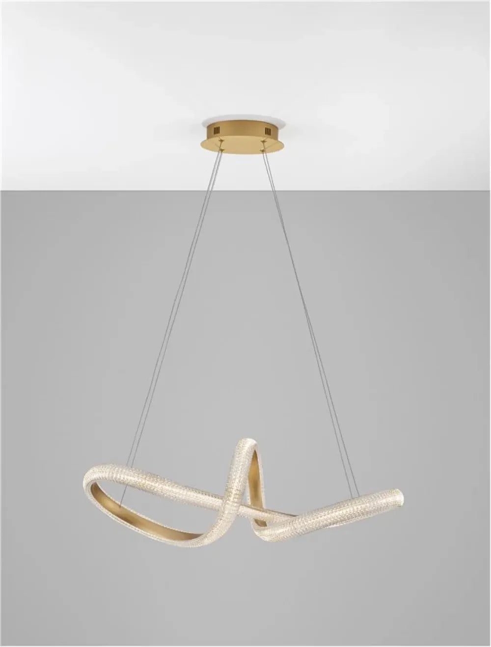Lustra structura din Aluminiu Auriu si abajur din Acrilic Transparent H120xL75.5cm IP20 42W 3400lm 3000k MEDORA