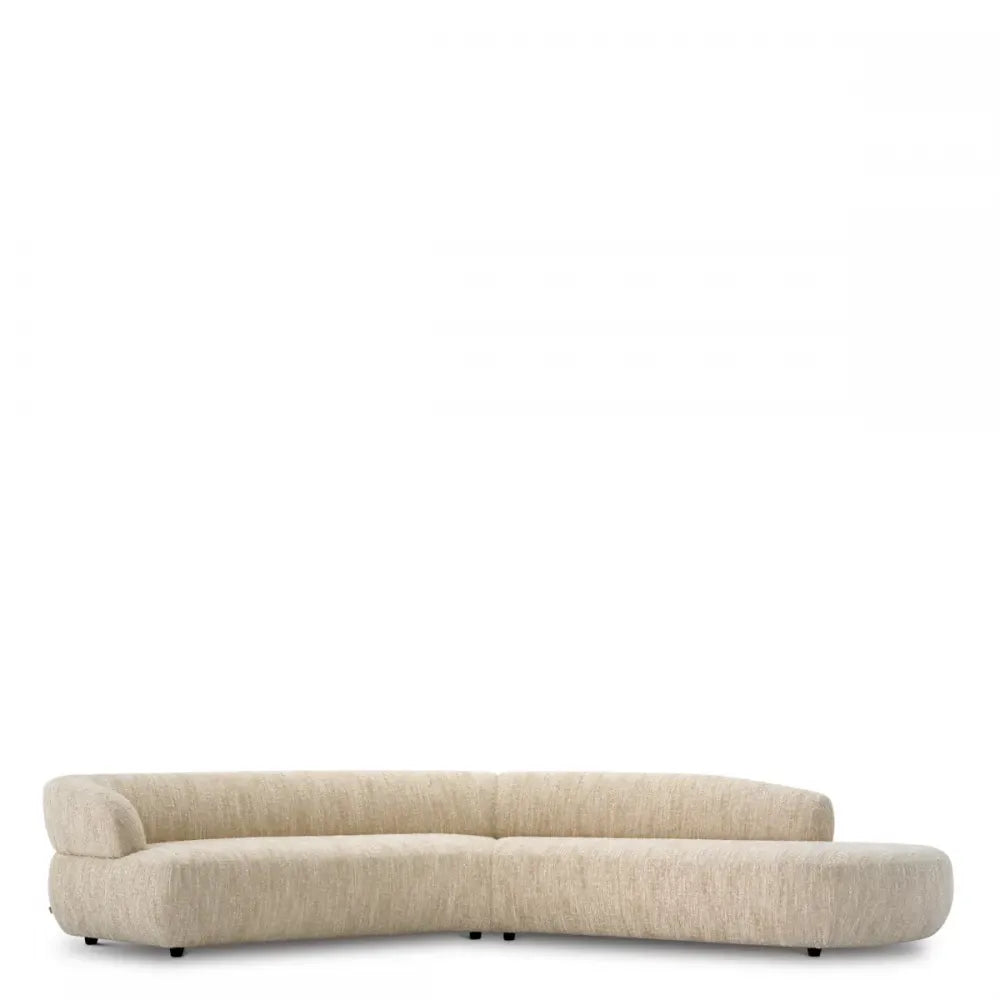 Canapea fixa tapitata cu Stofa Boucle sonata Crem L360cm Cordova Eichholtz