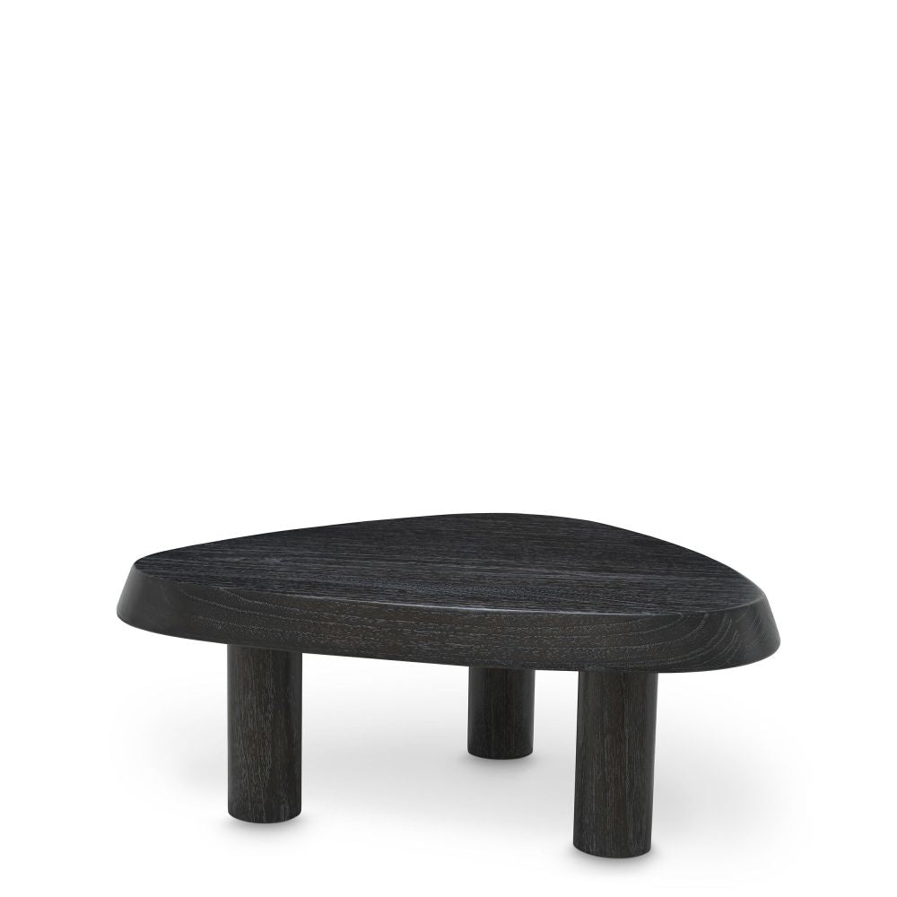 Masuta de cafea Asimetrica din Lemn de mindi Negru L63xH25cm Briel S