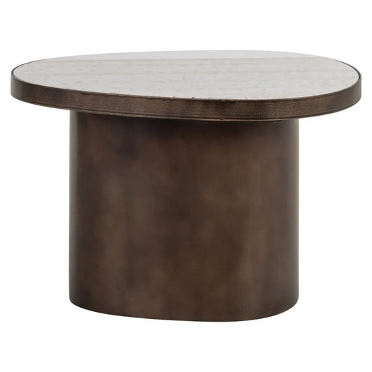 Masuta laterala din MDF/Metal Maro si Marmura Crem L70xH45cm Biloxi Richmond interiors