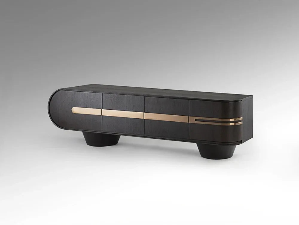 Comoda TV din MDF/Funir de stejar Maro inchis L200xH56cm Luca