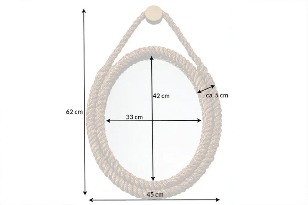 Oglinda cu rama din Funie Maro H62xL45cm Seven Seas