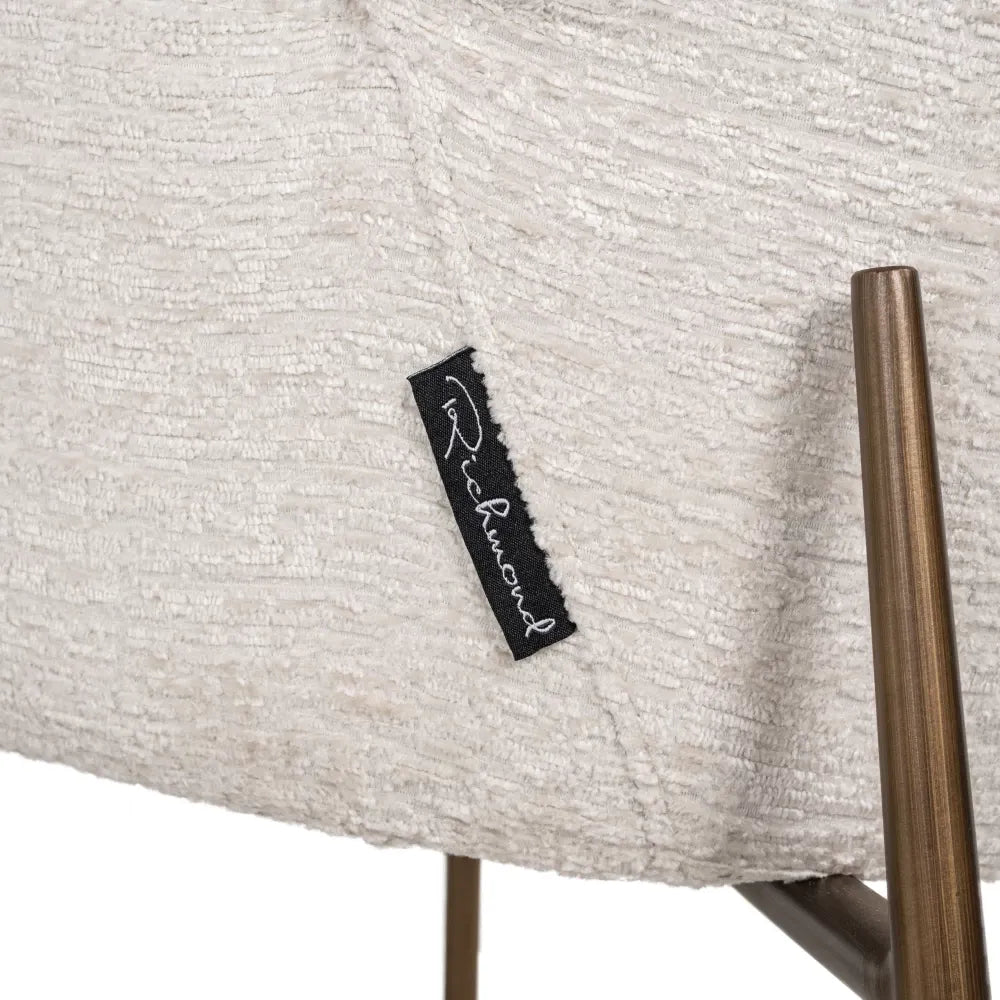 Scaun tapitat cu Stofa fusion Crem cu picioare din Metal Auriu H85xL57xA63cm Amber Richmond Interiors