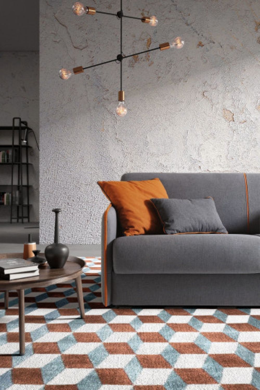 Canapea 2 locuri extensibila cu saltea de 120x195cm Madeira