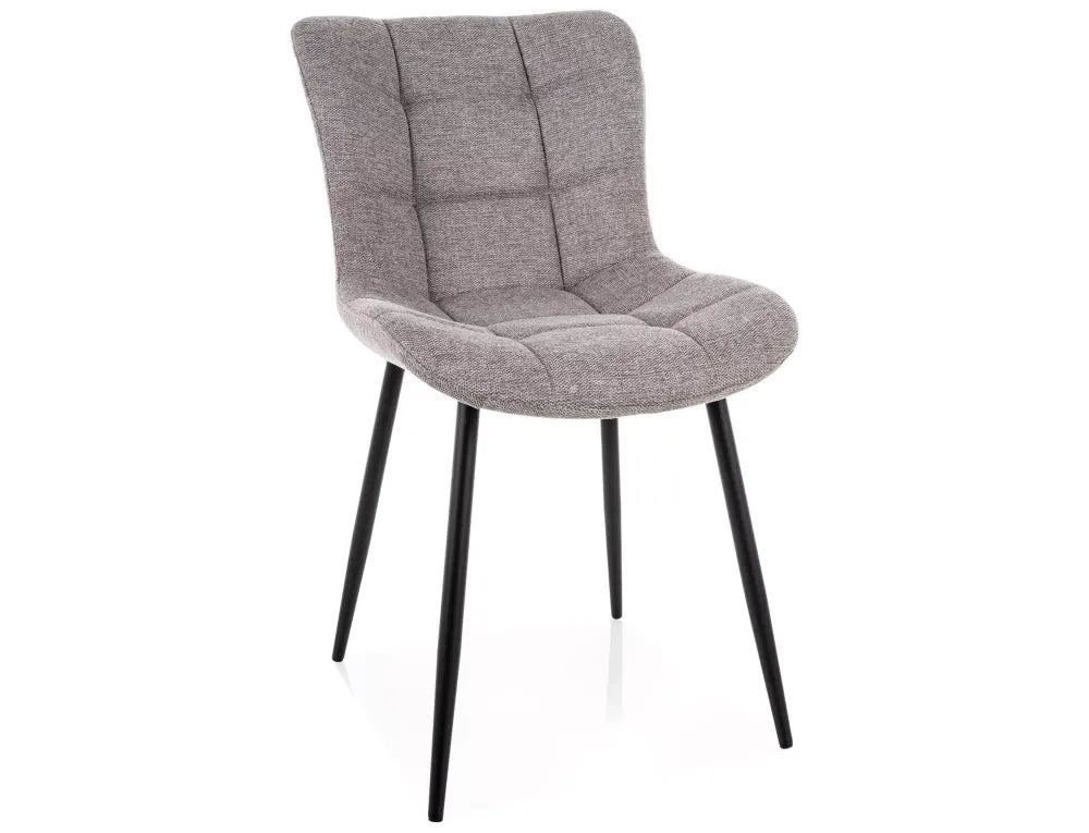 Set 2 Scaune din Stofa Gri si Metal Negru H82xL47xA62cm Julia