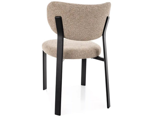 Set 2 Scaune din Stofa Bej si Metal Negru H79xL49xA61cm Rin