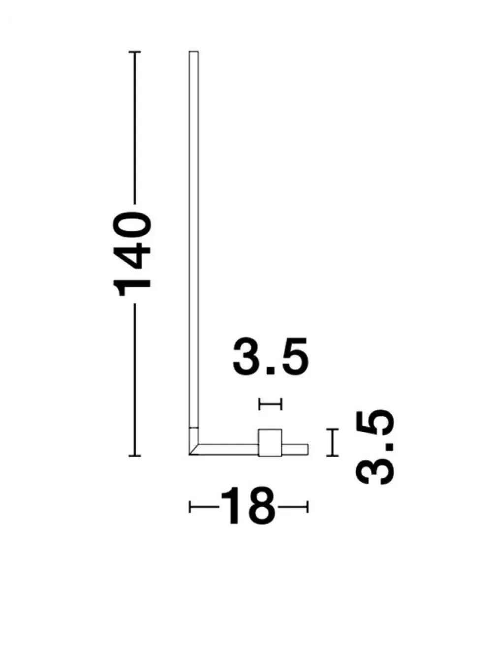 Lampa de podea structura din Metal Negru si abajur din Acrilic Alb H140xL18cm IP20 19W 891lm 3000k RACCIO
