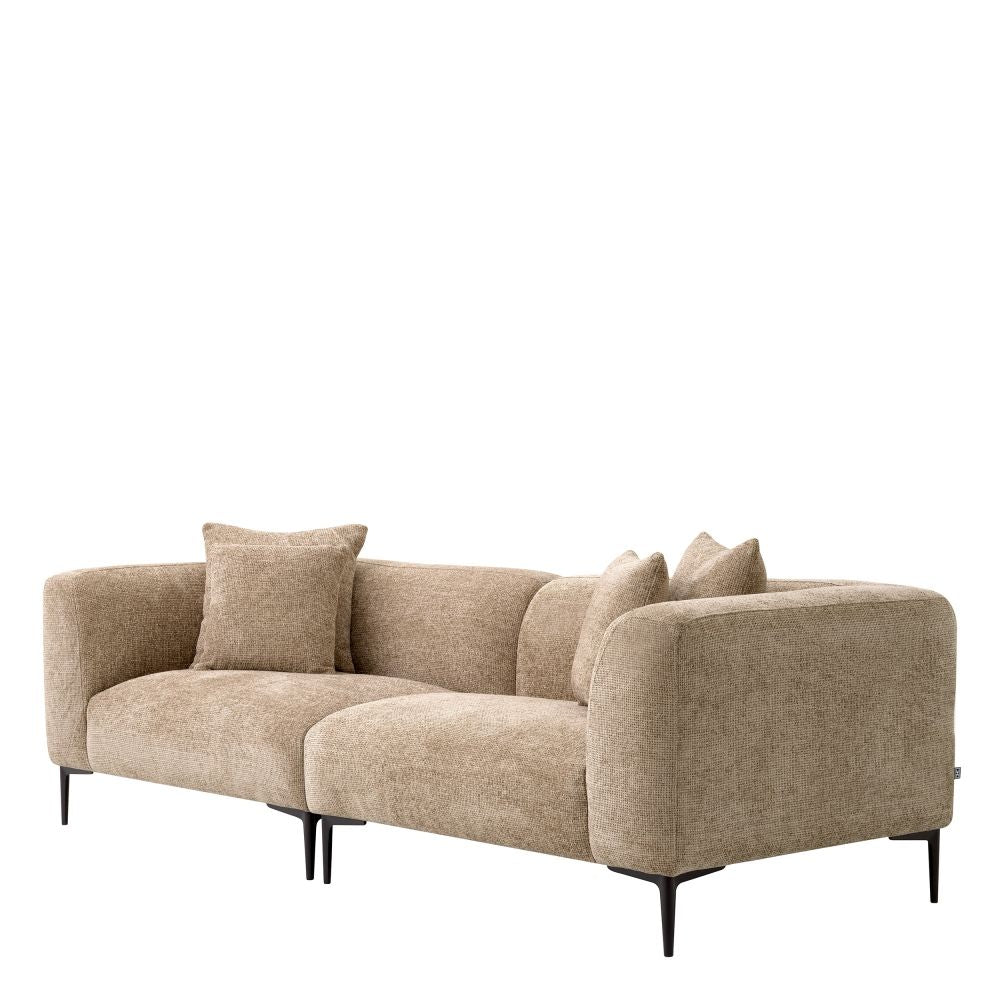 Canapea fixa Firenze Eichholtz din Stofa Lyssa Bej nisip L252cm