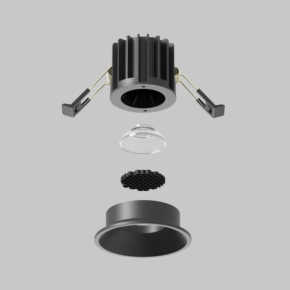 Spot incastrat din Aluminiu Negru H5.3xD6cm 7W 490lm 3000k Round