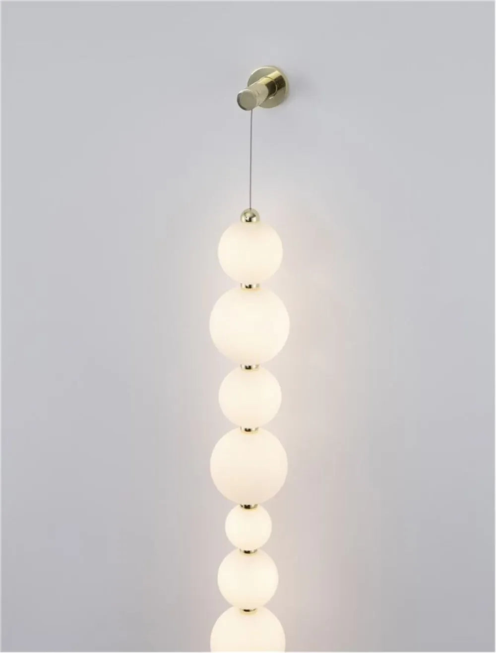 Aplica de perete structura din Metal Auriu si abajur din Sticla Alb H124xL10cm IP20 41W 3957lm 3000k PERLA