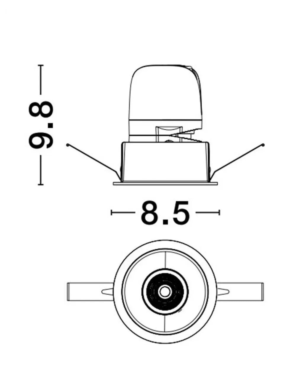 Spot incastrat din Aluminiu Alb H9.8xL8.5cm IP20 10W 640lm 3000k HOMER