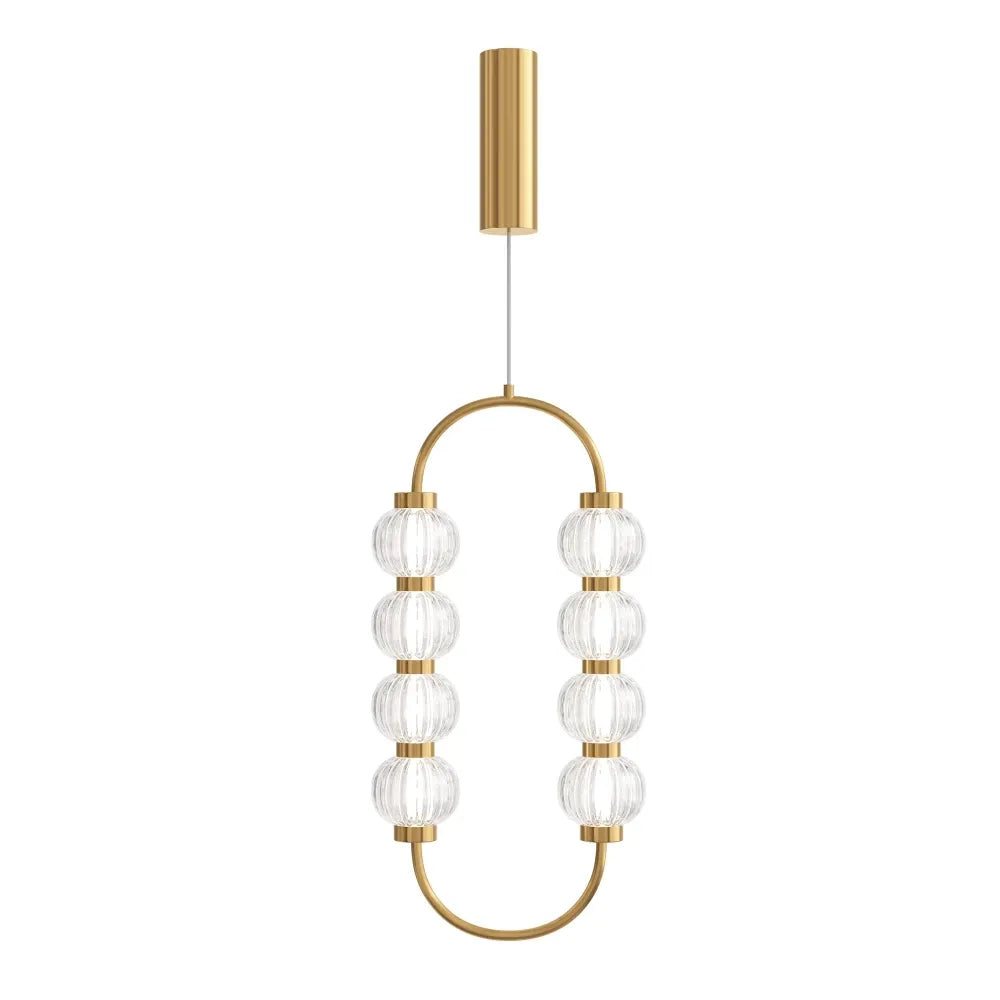 Pendul din Metal Auriu si Sticla Transparent H356.5xL27.8cm Amulet