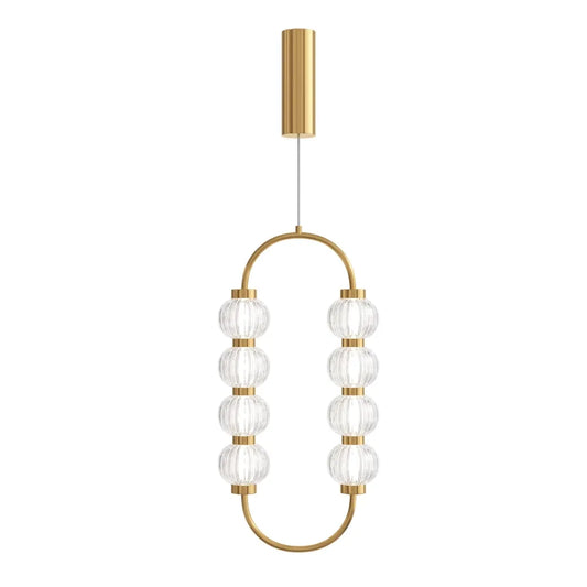 Pendul din Metal Auriu si Sticla Transparent H356.5xL27.8cm Amulet