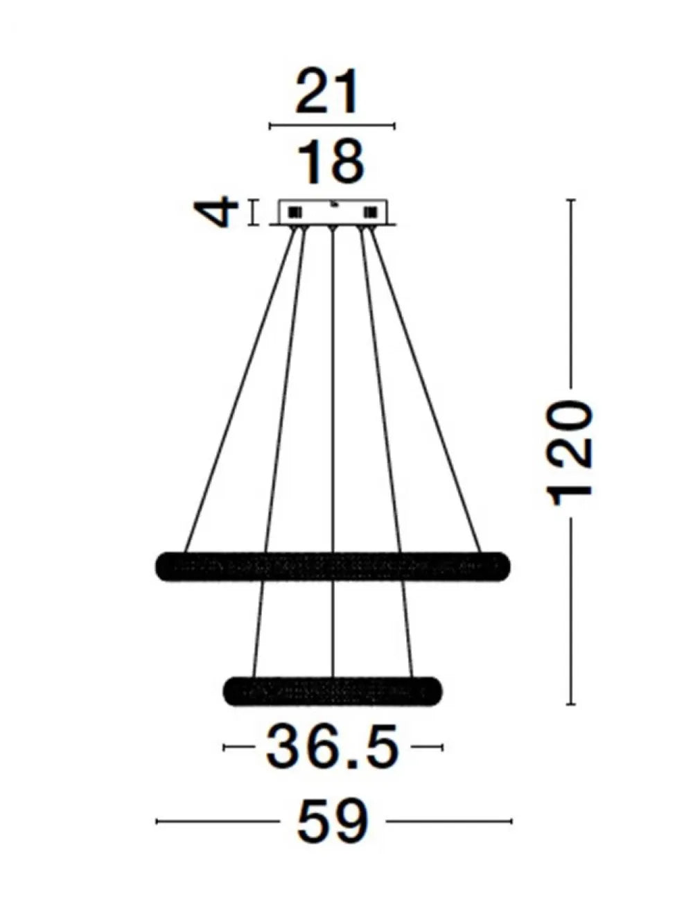 Candelabru structura din Aluminiu Auriu si abajur din Acrilic Transparent H120xL59cm IP20 41.5W 3500lm 3000k MEDORA