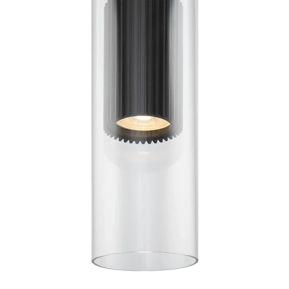 Pendul din Metal si Sticla Negru/Transparent H170xD8cm 50W Dynamics