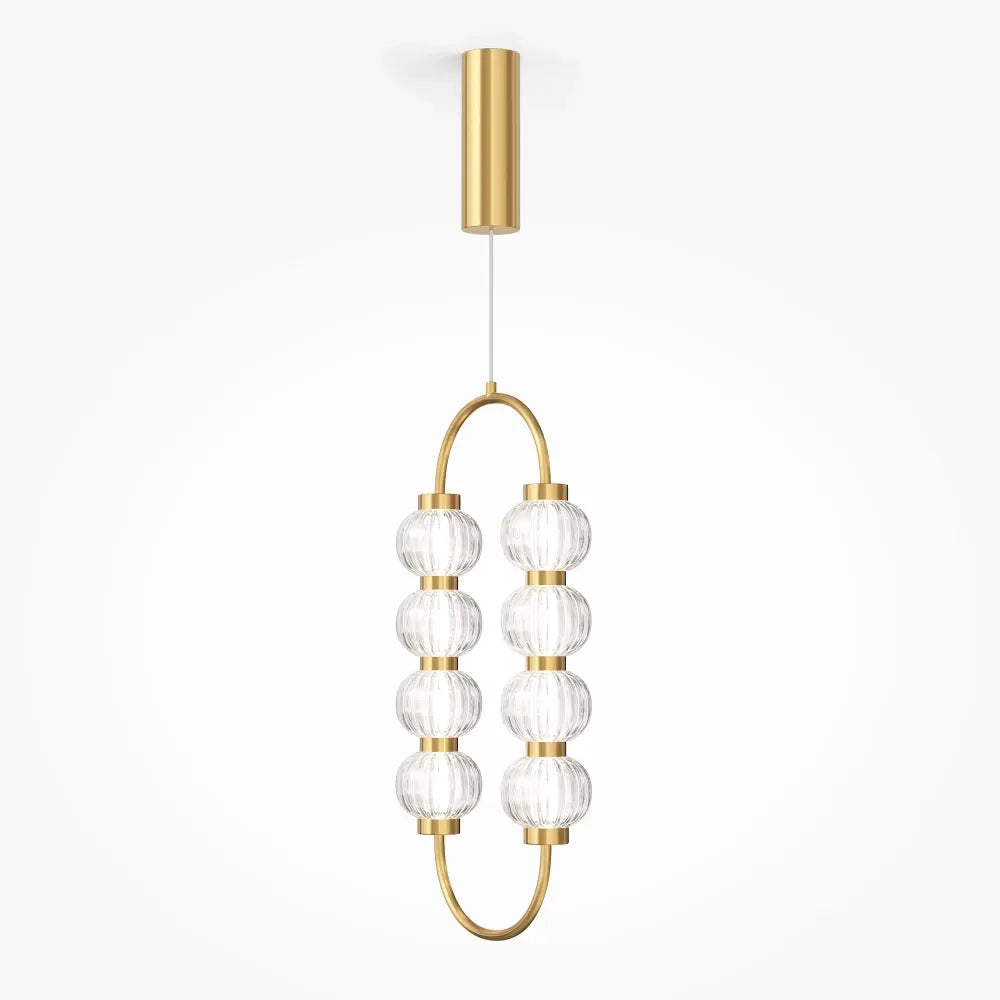 Pendul din Metal Auriu si Sticla Transparent H356.5xL27.8cm Amulet