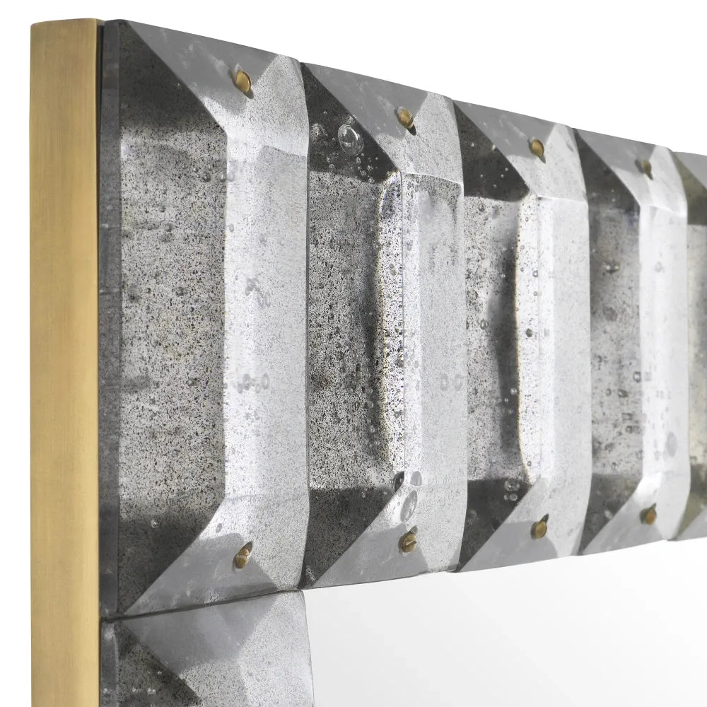 Oglinda cu rama din Metal/MDF/Sticla Alama/Transparent L90xH123.5cm Mariani Eichholtz