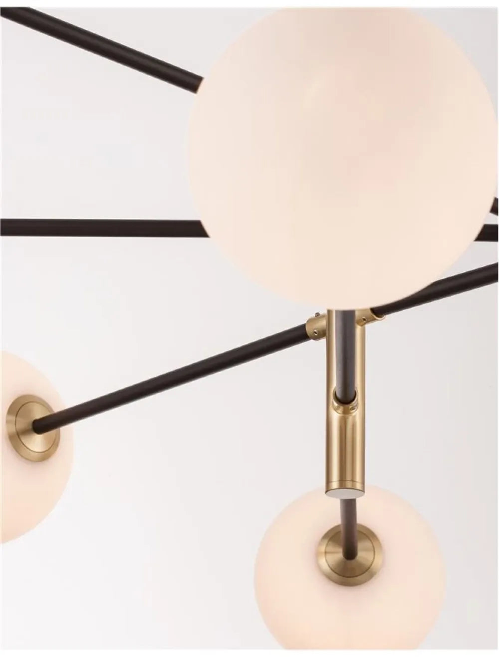 Lustra structura din Metal Negru/Auriu si abajur din Sticla Alb H145xL120cm IP20 VITRA