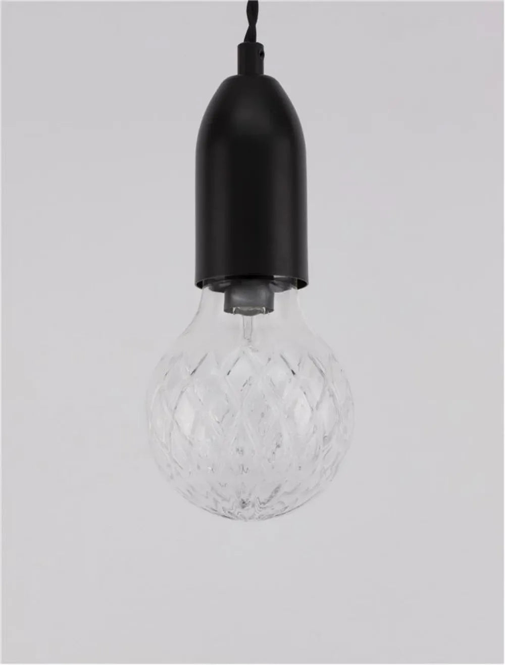 Pendul structura din Metal Negru si abajur din Sticla Transparent H120xL9.5cm IP20 VEDA