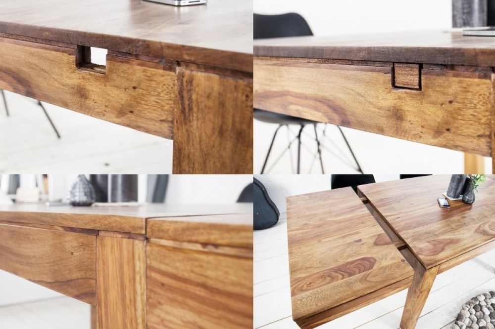 Masa extensibila dreptunghiulara din Lemn de palisandru Maro de 6-8 persoane L120/200x80cm Lagos