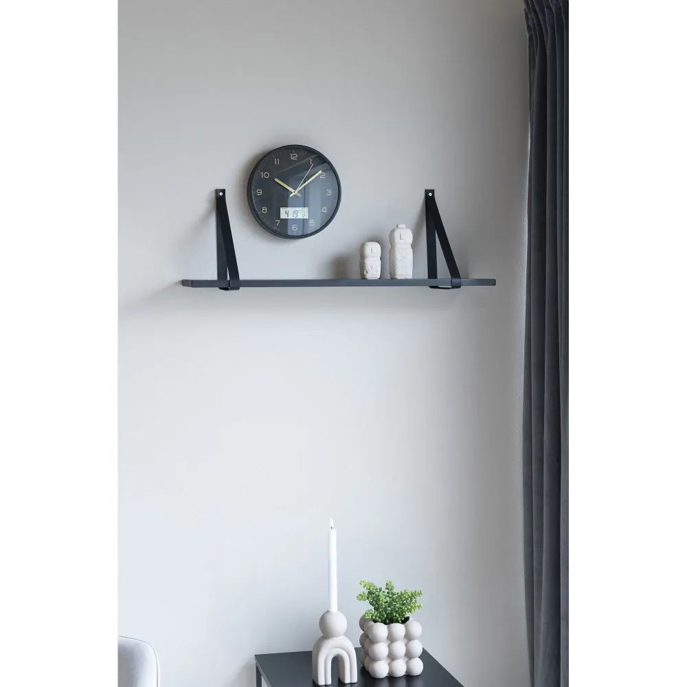 Ceas de perete din Plastic/Sticla Negru/Transparent D25cm Amiens Wall