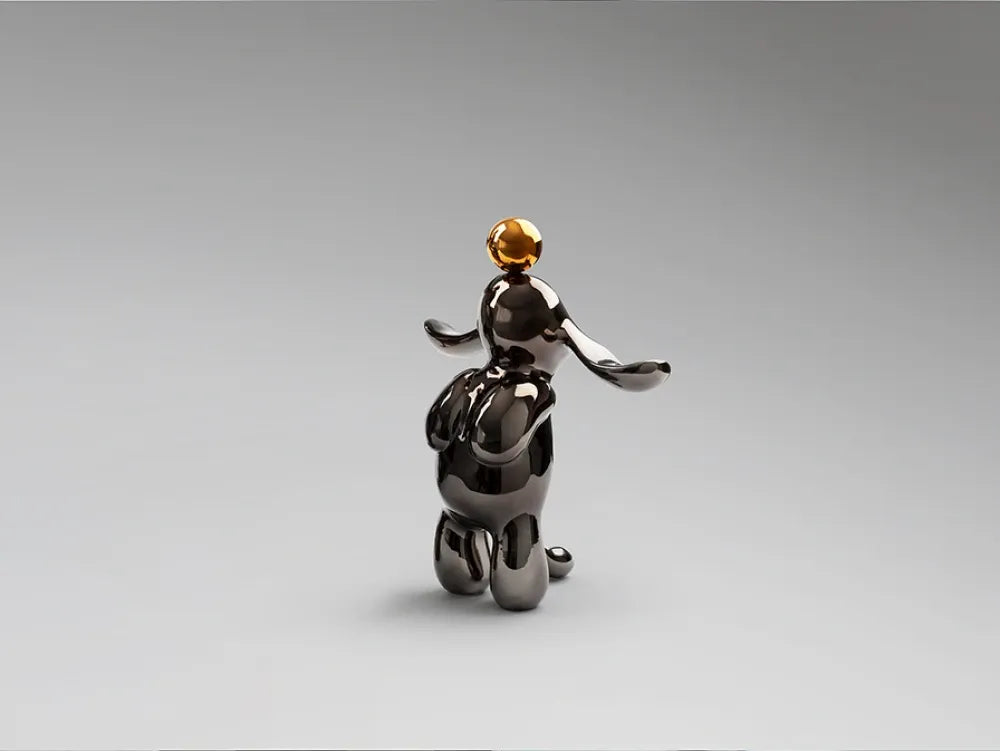 Figurina decorativa din Rasina Gri/Portocaliu L27xH35cm Conejo S