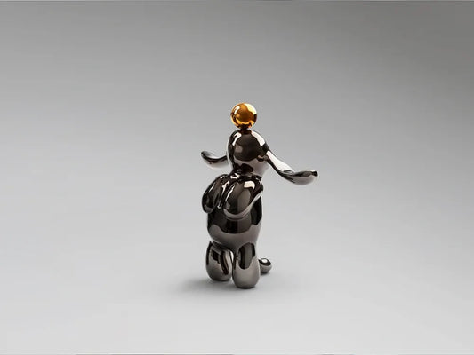 Figurina decorativa din Rasina Gri/Portocaliu L27xH35cm Conejo S