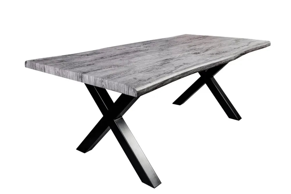 Masa din Derivat din lemn Gri si Metal Negru L160xH76cm Wild