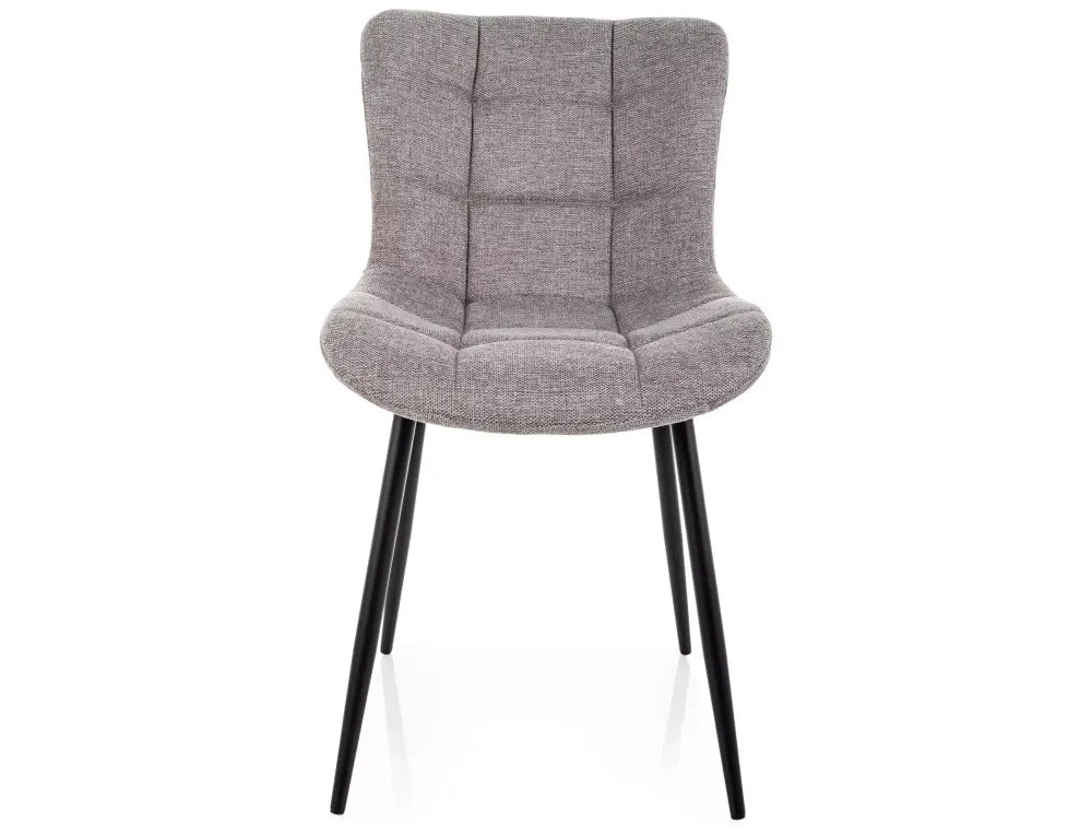 Set 2 Scaune din Stofa Gri si Metal Negru H82xL47xA62cm Julia