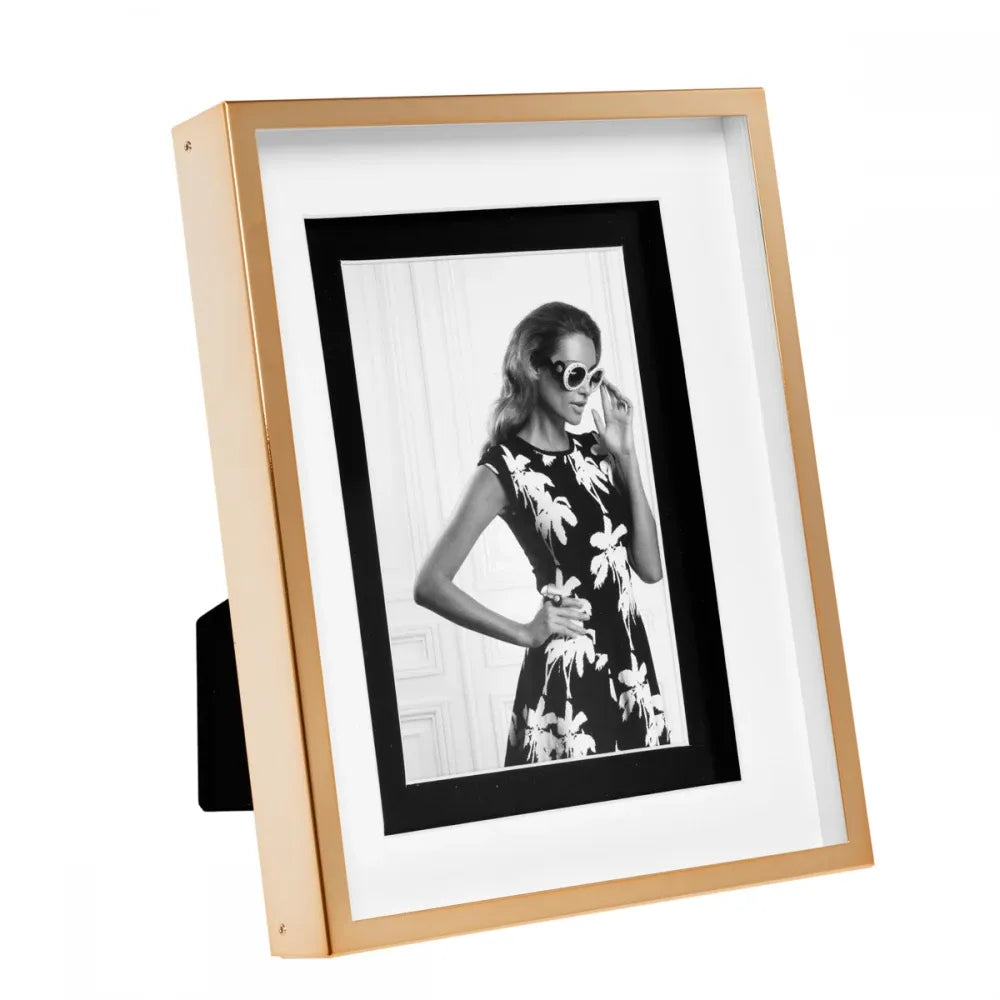Rama foto din Metal/Sticla Rose gold/Transparent L20.5xH26cm Gramercy L Eichholtz