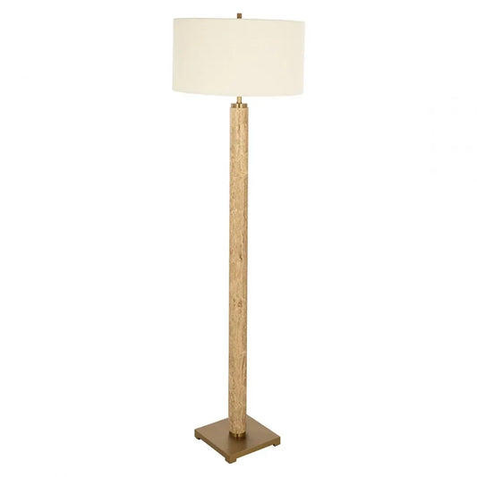 Lampa de podea din Metal Maro si Textil Alb H166xD50cm Lorén Richmond Interiors
