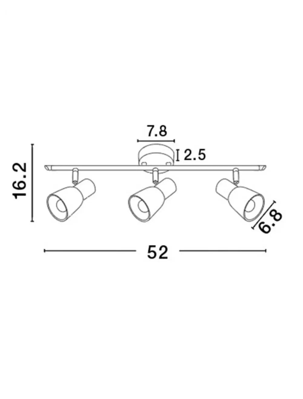 Plafoniera cu spoturi structura din Metal Argintiu si abajur din Sticla Alb H16.2xL52cm IP20 PUBLICO